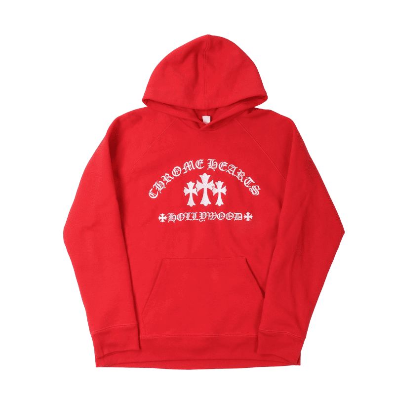 Hoodie Chrome Hearts 3 Cross Red CH133
