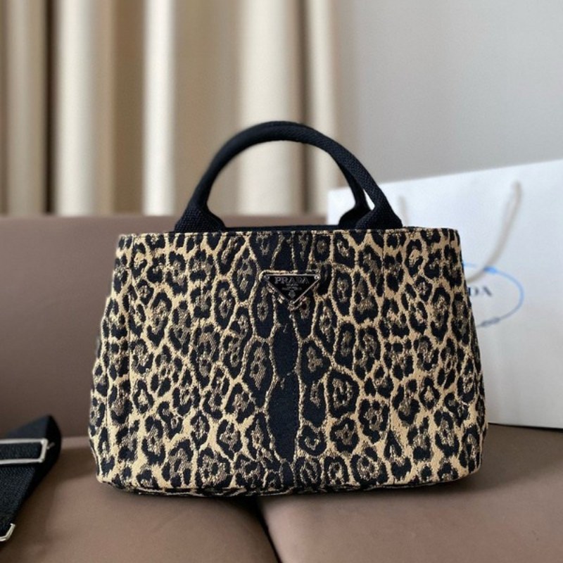 Prada Canapa Leopard Tote Bag PD089