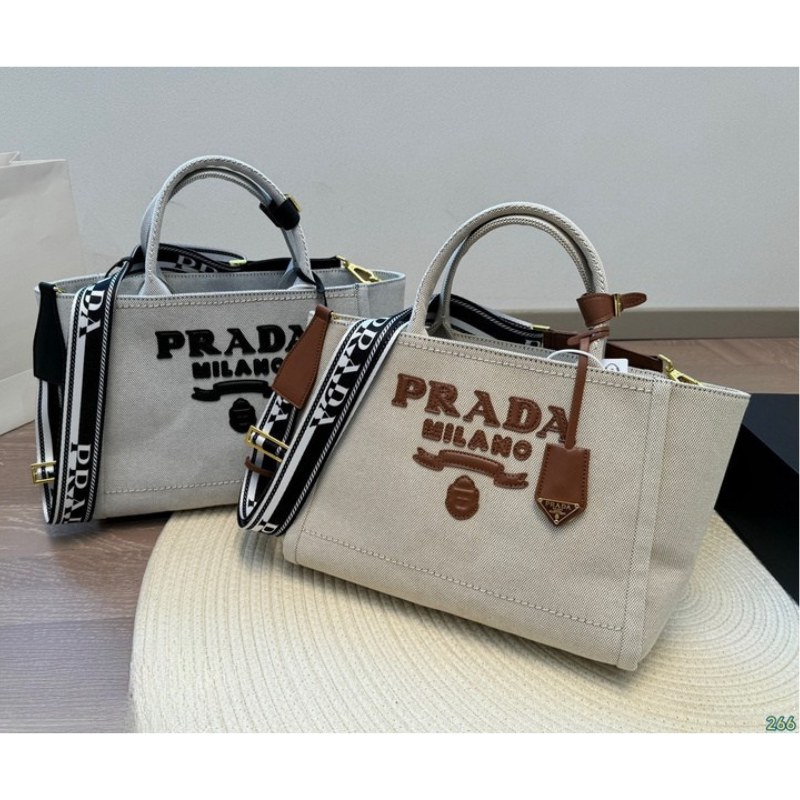 Prada Large Linen Blend Tote Bag PD097
