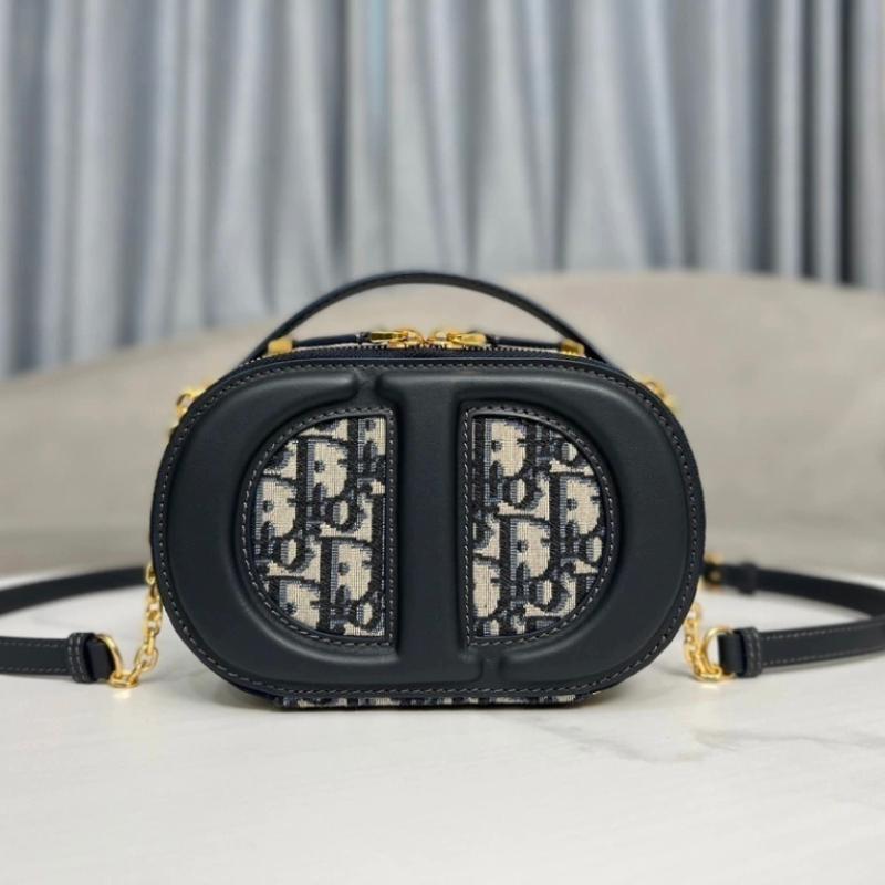 Shoulder Bag Dior Signature Camera Bag Jacquard Oblique Blue DOW009