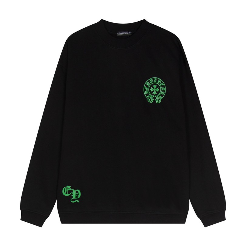 Sweatshirt Chrome Hearts Neon Green Crosses Black CH009