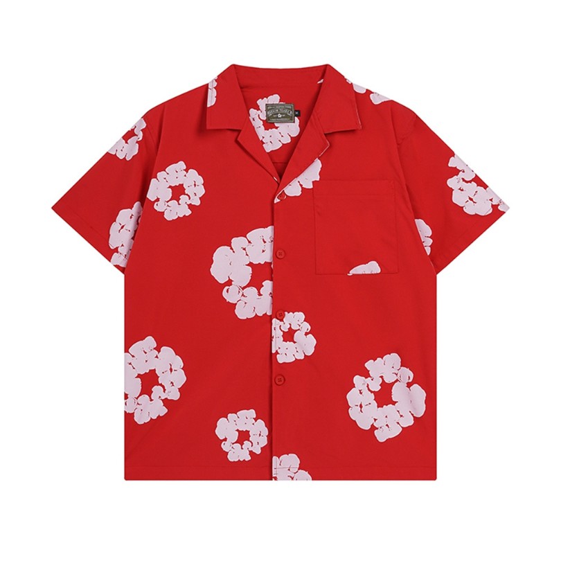 Shirt Denim Tears Circle Clouds Red