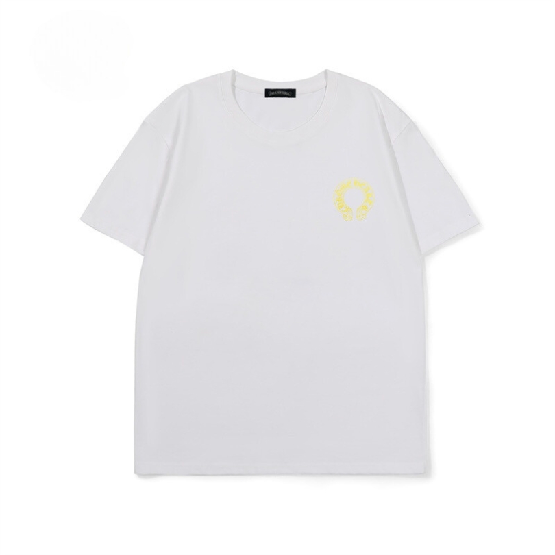 T-shirt Chrome Hearts Yellow Horseshoe White Logo CH021