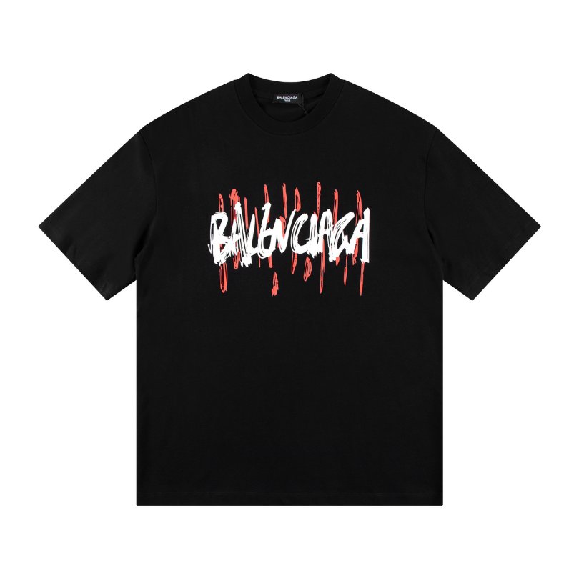 T-shirt Balenciaga Graffiti Print Black BL053
