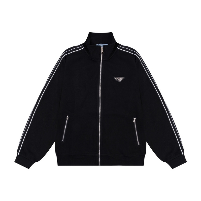 Jacket Prada Black Striped Zip-Up PD036