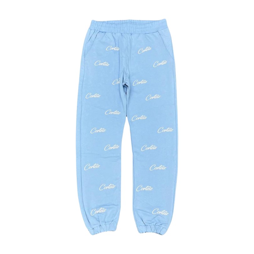 Corteiz All Over Print Jogger Baby Blue