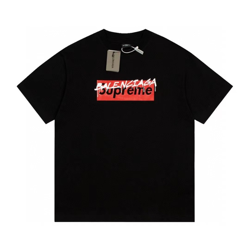 T-shirt Balenciaga x Supreme Collab Black SP029