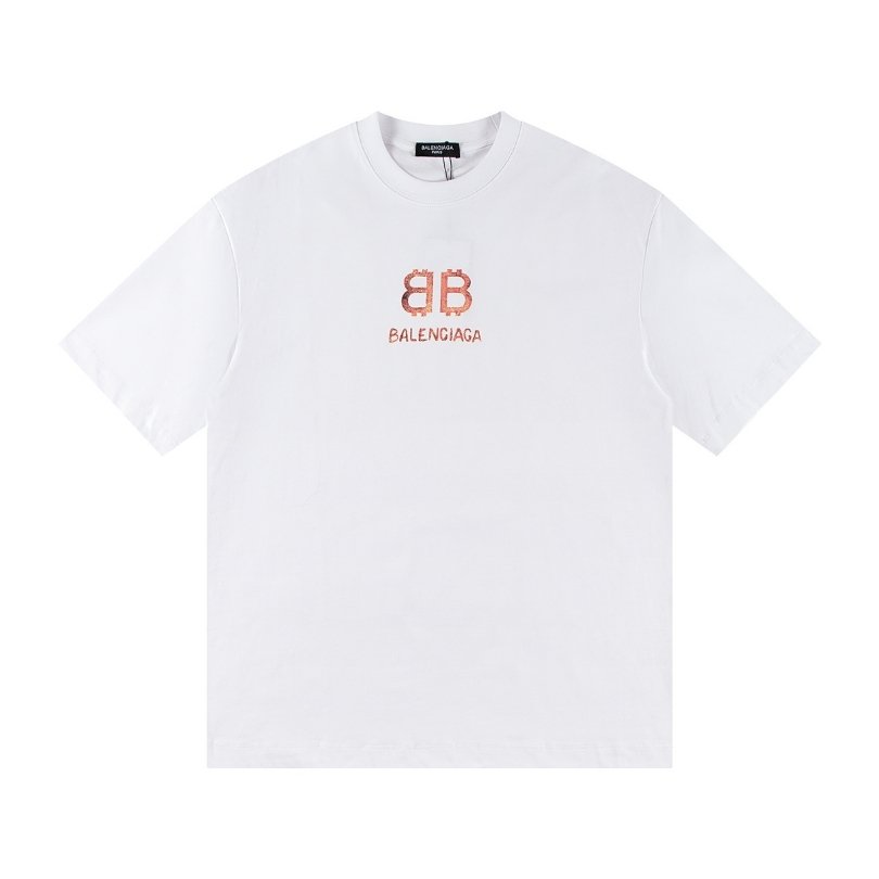 T-shirt Balenciaga BB Gothic Print White BL035