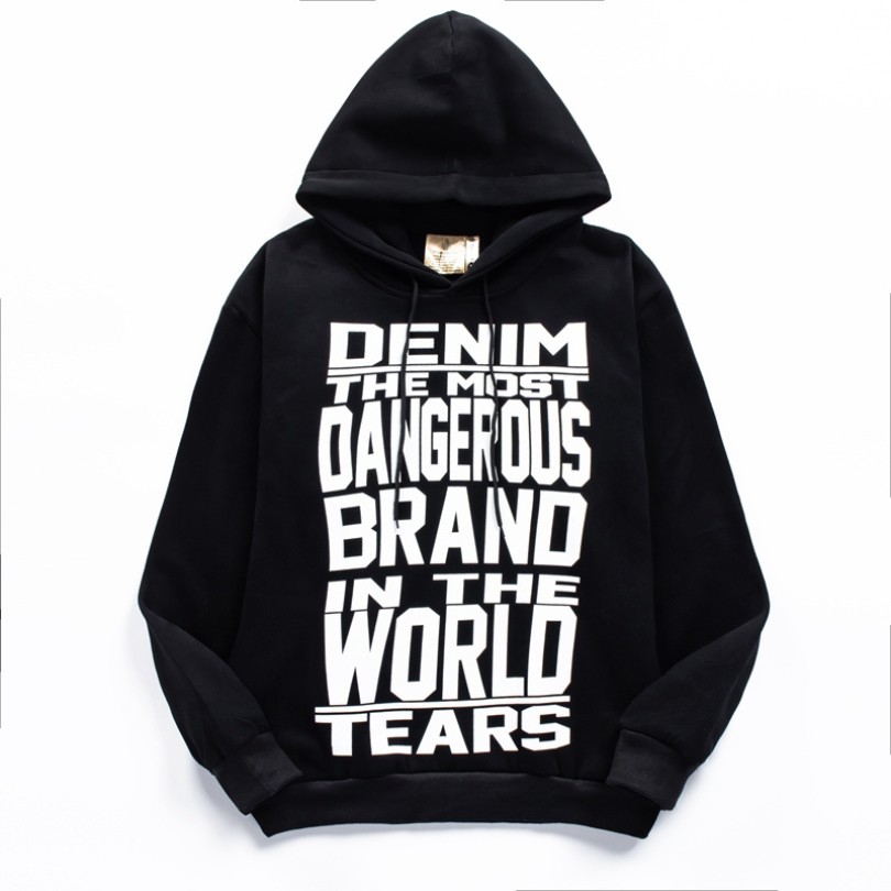 Hoodie Denim Tears Dangerous Brand Black White