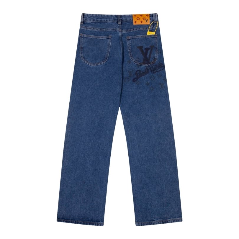 Jeans Louis Vuitton Blue Monogram Pocket Denim LV004