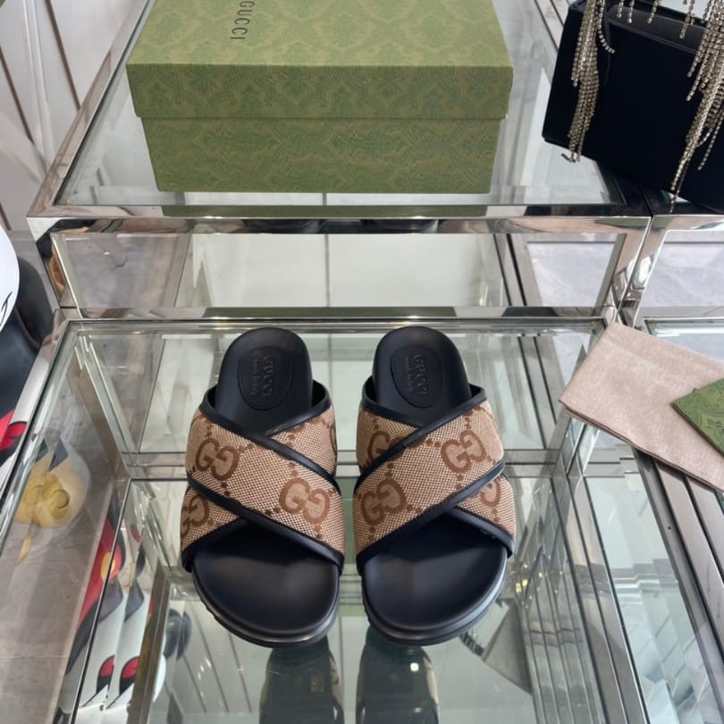 Slides Gucci GG Canvas Black Brown GC133
