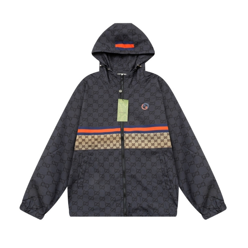 Jacket Windbreaker Gucci Monogram Beige Brown GC112