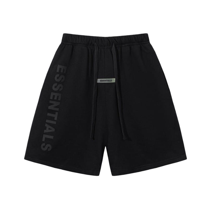 Shorts Essentials Black with Logo Print EST001
