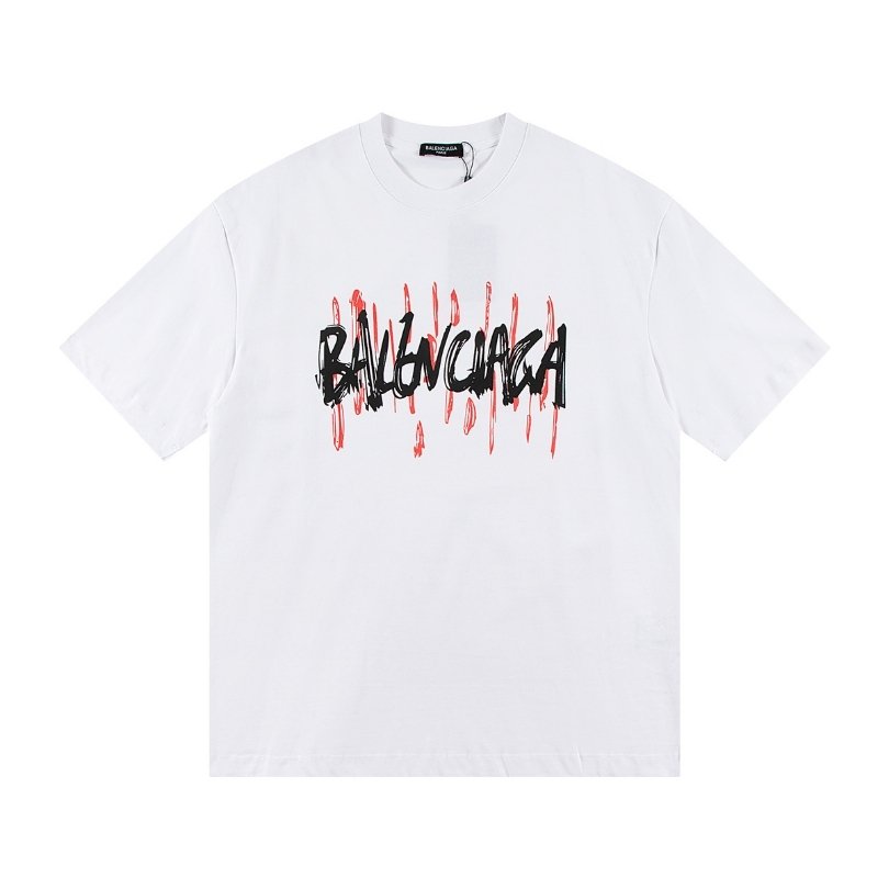 T-shirt Balenciaga Graffiti Print White BL052
